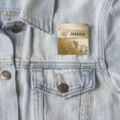 歯医者の名前タグ金ゴールドグリッター歯離れ 缶バッジ (インサイチュ)