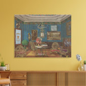 歯医者の待合室の水の色ガッシュヴィンテージ キャンバスプリント (インサイチュ (リビング))