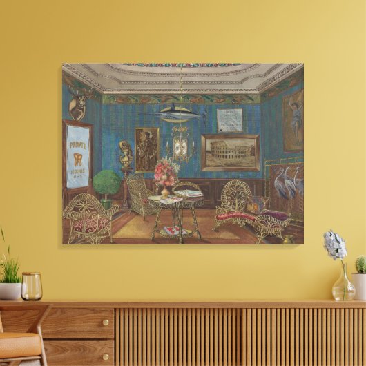 歯医者の待合室の水の色ガッシュヴィンテージ キャンバスプリント (インサイチュ (リビング))