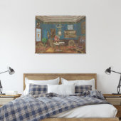 歯医者の待合室の水の色ガッシュヴィンテージ キャンバスプリント (インサイチュ (寝室))