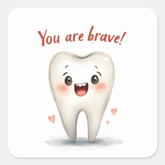 歯医者の患者に対するステッカー スクエアシール (正面)