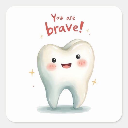 歯医者の患者に対するステッカー スクエアシール (正面)