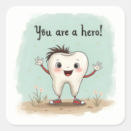 歯医者の患者に対するステッカー スクエアシール