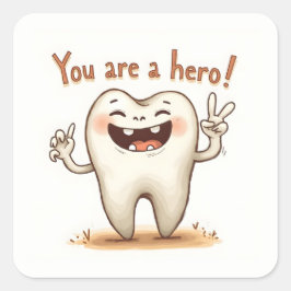 歯医者の患者に対するステッカー スクエアシール