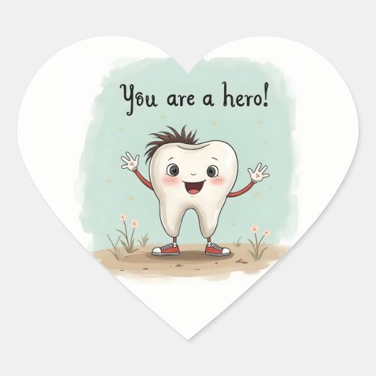 歯医者の患者に対するステッカー ハートシール (正面)