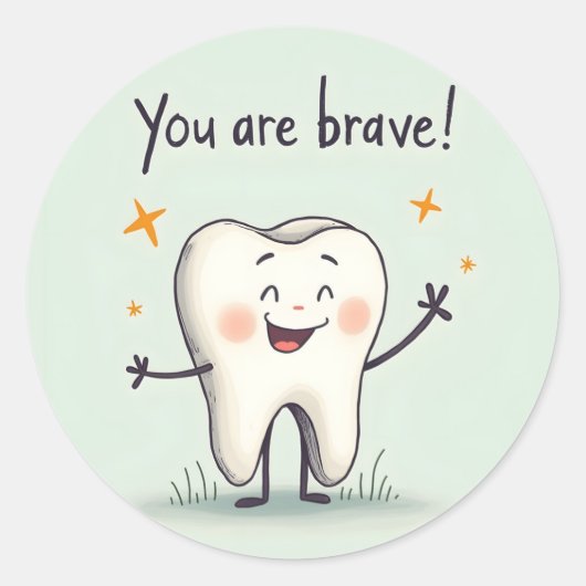 歯医者の患者に対するステッカー ラウンドシール (正面)