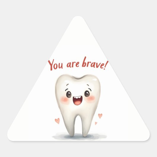 歯医者の患者に対するステッカー 三角形シール (正面)