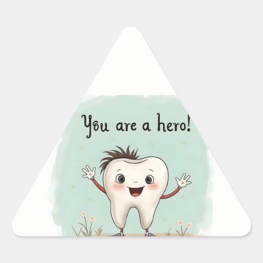 歯医者の患者に対するステッカー 三角形シール (正面)