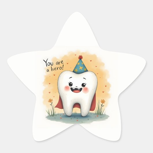 歯医者の患者に対するステッカー 星シール (正面)