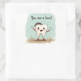 歯医者の患者に対するステッカー 長方形シール