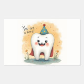 歯医者の患者に対するステッカー 長方形シール (正面)