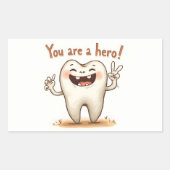 歯医者の患者に対するステッカー 長方形シール (正面)