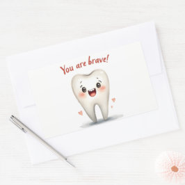 歯医者の患者に対するステッカー 長方形シール