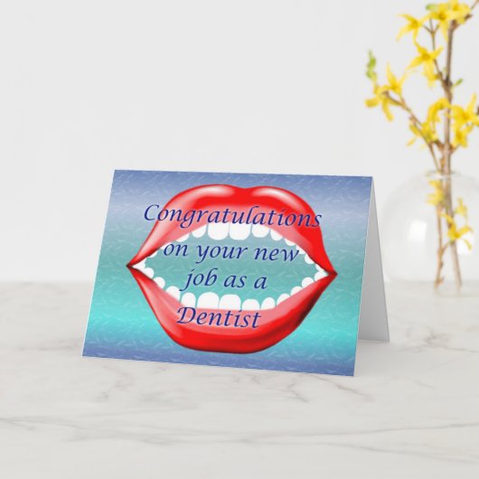 歯医者の新しいご就職おめでとうございます カード (黄色い花)