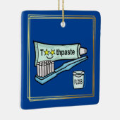 歯医者の日歯磨き粉、フロス、歯ブラシオーナメント セラミックオーナメント (右)