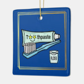 歯医者の日歯磨き粉、フロス、歯ブラシオーナメント セラミックオーナメント (左)