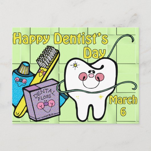歯医者の日3月6日 ポストカード (正面)