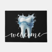 歯医者の明るい歯と水のモダン歯科医院 ドアマット (正面)