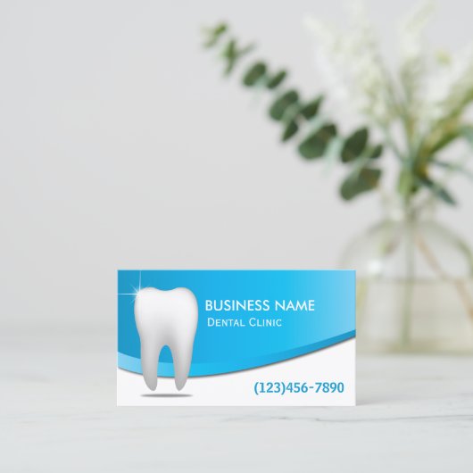 歯医者の明るい歯モダンデンタルケア 名刺 (スタンド正面)