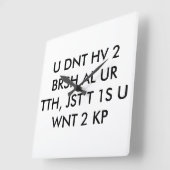 歯医者の時計文字の略カッコいい壁10代の スクエア壁時計 (傾斜)