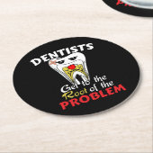 歯医者の根管 – 歯腔パン ラウンドペーパーコースター (アングル)