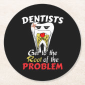 歯医者の根管 – 歯腔パン ラウンドペーパーコースター (正面)