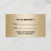 歯医者の歯と歯ブラシ金ゴールド歯科アポイントメント 予約カード (裏面)