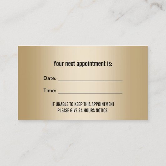 歯医者の歯と歯ブラシ金ゴールド歯科アポイントメント 予約カード (裏面)