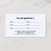 歯医者の歯と水海軍デンタルケアアポイントメント 予約カード (裏面)