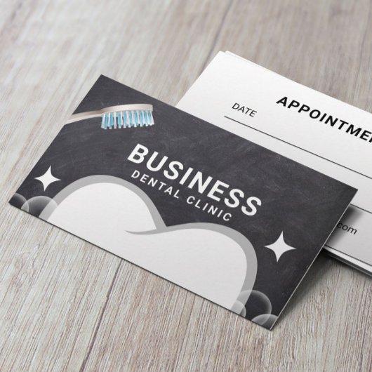 歯医者の歯と泡チョークボードデンタルケア 予約カード