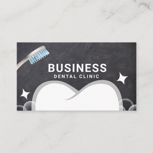 歯医者の歯と泡チョークボードデンタルケア 予約カード (正面)