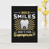 歯医者の歯のスーパーパワーギフト歯おもしろい歯 カード (黄色い花)