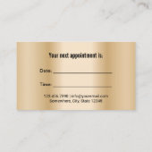 歯医者の歯のタイポグラフィモダン金ゴールドデンタルケア 予約カード (裏面)