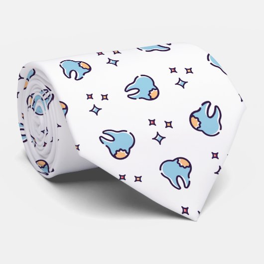 歯医者の歯のデンタルケア ネクタイ (ロール)