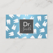 歯医者の歯のパタモダンーン青デンタルケア 名刺 (正面)