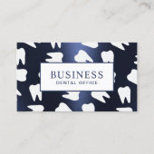 歯医者の歯のパターンネイビーブルー歯科アポイントメント 予約カード (正面)
