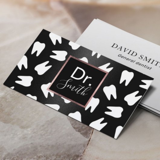 歯医者の歯のパターン現代の黒い歯科治療 名刺