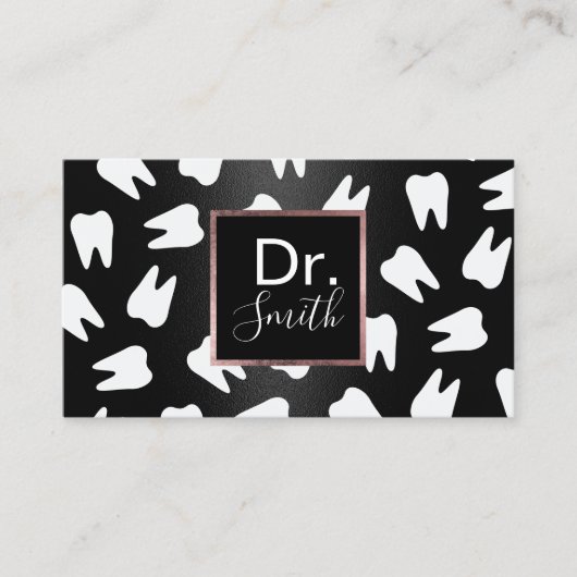 歯医者の歯のパターン現代の黒い歯科治療 名刺 (正面)