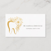 歯医者の歯のフローラ金ゴールドロゴ名刺 名刺 (正面)