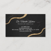 歯医者の歯のプロフェッショナルデンタルケアブラック金ゴールド 名刺 (裏面)