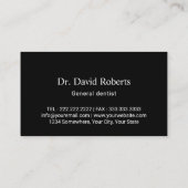 歯医者の歯のロゴデンタルケアモダンキルテッド 名刺 (裏面)