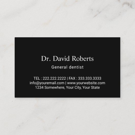 歯医者の歯のロゴデンタルケアモダンキルテッド 名刺 (裏面)