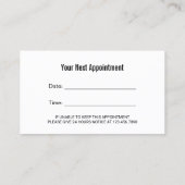 歯医者の歯のロゴブラックモダングリッター歯科 予約カード (裏面)