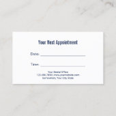 歯医者の歯のロゴブルー歯科アポイントメント 予約カード (裏面)