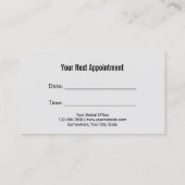 歯医者の歯のロゴプロフェッショナルデンタルケア 予約カード (裏面)