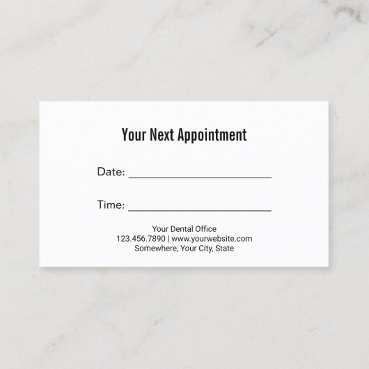 歯医者の歯のロゴプロフェッショナル歯科医院 予約カード