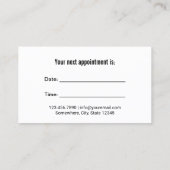 歯医者の歯のロゴモダングリーンカーブデンタルケア 予約カード (裏面)