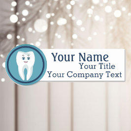 歯医者の歯のロゴ付き名前タグカスタム文字バッジ 名札