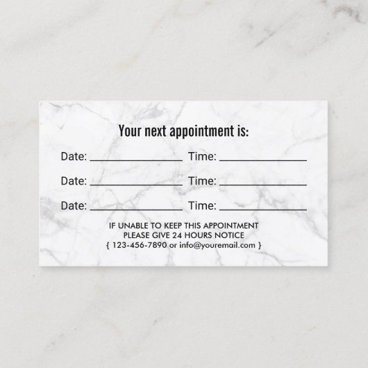 歯医者の歯のロゴ歯科医院アポイントメント 予約カード (裏面)