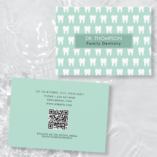 歯医者の歯のロゴ歯科QRコードソーシャルメディア 名刺
